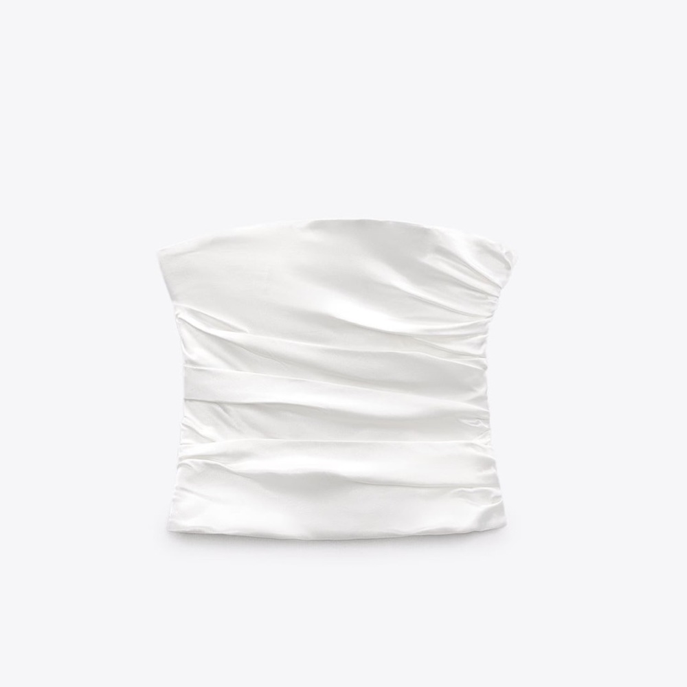Zara White Strapless Top